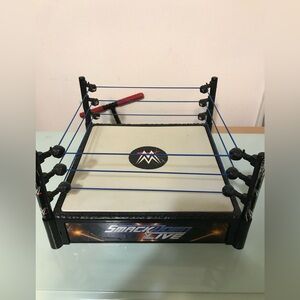 WWE SmackDown Live Wrestling Ring with Blue and Black Ropes